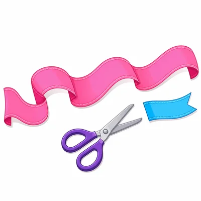 A ribbon with a shorter piece cut off.