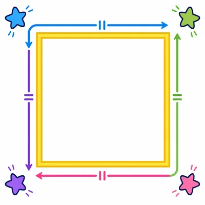 A square with arrows around its perimeter.