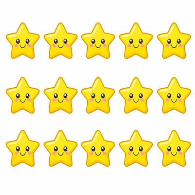 An array of stars arranged in equal rows.