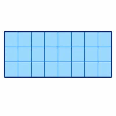 A rectangular grid of unit squares for finding area.