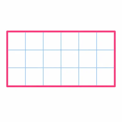 A rectangular unit grid with the outside perimeter highlighted.