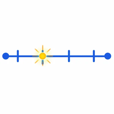 A number line divided into fourths with the second mark highlighted.