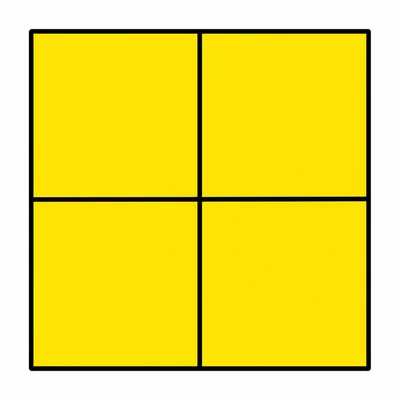 A square divided into 4 equal parts with all parts shaded.