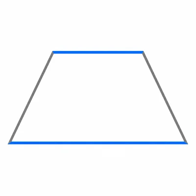 A trapezoid with one pair of parallel sides highlighted.