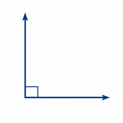 A right angle with a square corner marker.