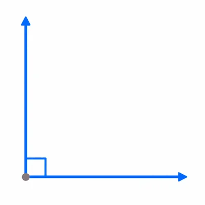 A right angle with a square corner marker.