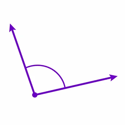 An obtuse angle shown with a curved arc.
