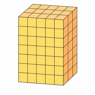 A box-shaped prism made of unit cubes.