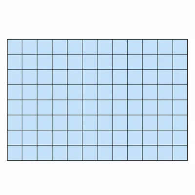 A rectangle divided into equal square units to model area.