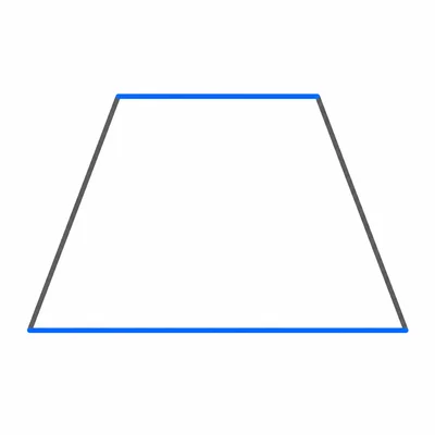 A quadrilateral with exactly one pair of parallel sides highlighted.