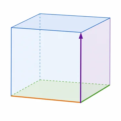 A rectangular prism with the height edge highlighted.