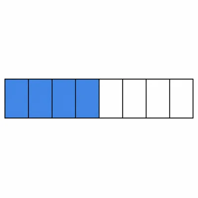 A ten-part fraction bar with five equal sections shaded.