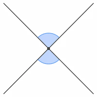 Intersecting lines with a pair of vertical angles highlighted.