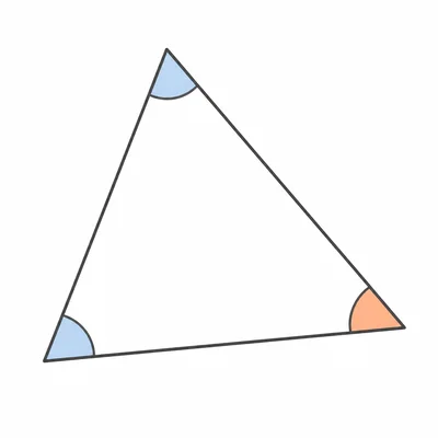 A triangle with all three interior angles marked.