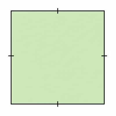 A square with equal-side tick marks.