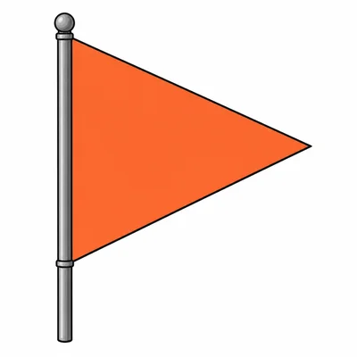 A triangular flag on a pole.