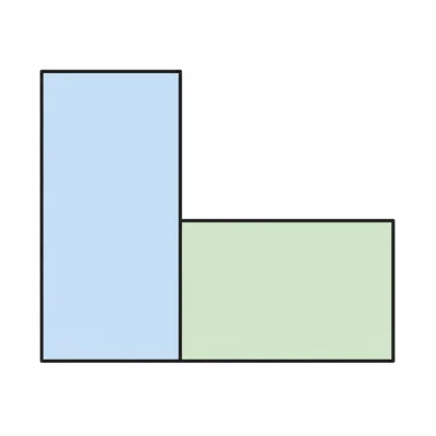 A composite shape made from two joined rectangles.