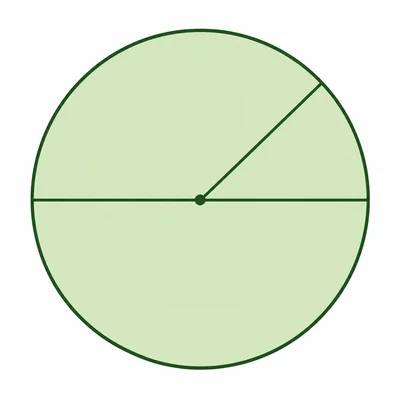 Circular garden diagram showing a diameter and a radius.