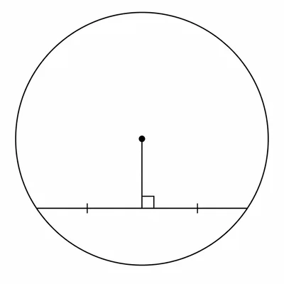 Chord with perpendicular distance from the circle center to the chord.
