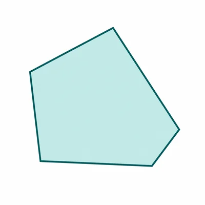 An irregular five-sided polygon.