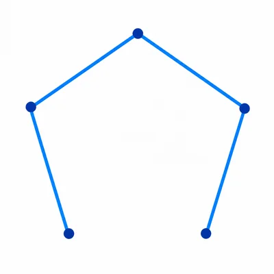 An open shape made of straight line segments with a gap.