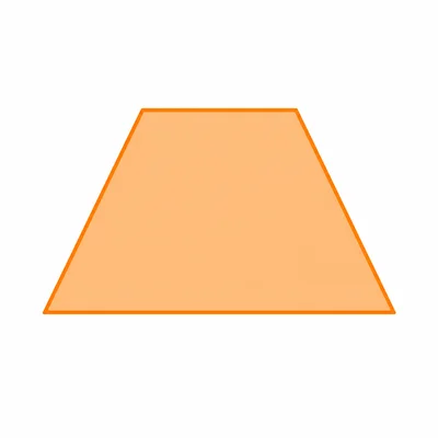 A trapezoid with one pair of parallel sides.
