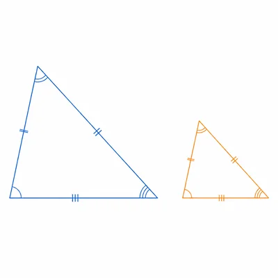 A larger triangle and a smaller similar triangle showing dilation by a scale factor less than one.