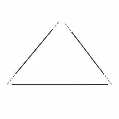 Three segments shown unable to close into a triangle.