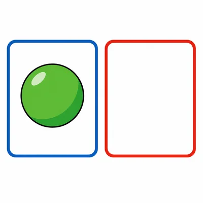 One green ball next to an empty space