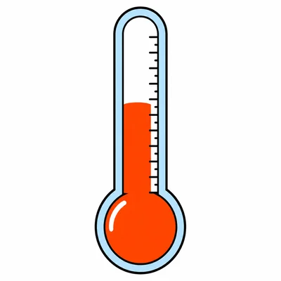 A thermometer with liquid a little above the middle.