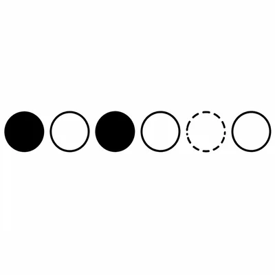 Black and white circle pattern with one missing spot.