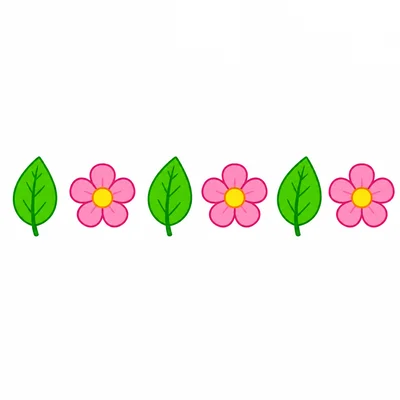 Leaf and flower alternating pattern.