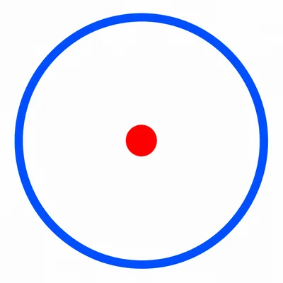 A red dot inside a circle.