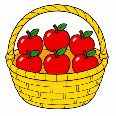 Apples inside a basket.