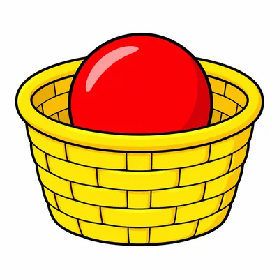 A ball inside a basket.