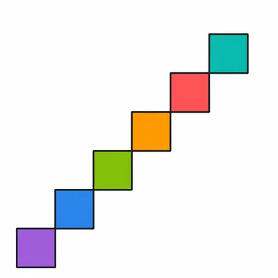An example shape made from 8 equal square tiles.