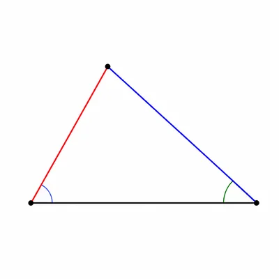 Scalene triangle with two marked angles and two opposite sides highlighted.