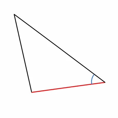 Scalene triangle with the shortest side and opposite smallest angle highlighted.