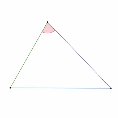 Scalene triangle with all sides highlighted and one opposite angle marked.
