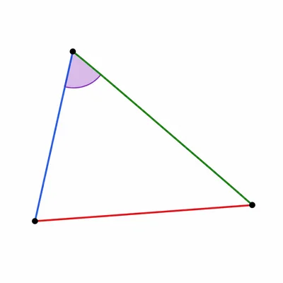 Scalene triangle with all three sides highlighted and one angle marked.