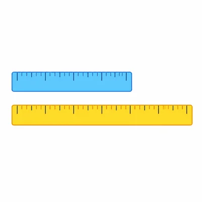 Two measuring strips of different lengths, one longer than the other.
