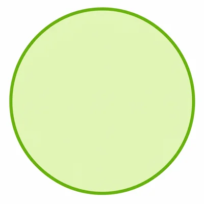 A plain green circle centered on a white background.