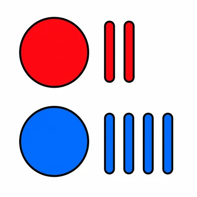 Red and blue vote groups with tally marks.