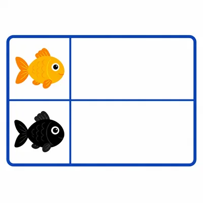 A blank fish tally chart with goldfish and black fish icons.