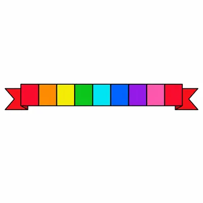 A ribbon measured by ten square tiles.