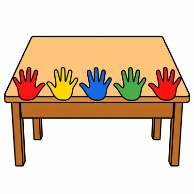 A desk measured with five hand spans.