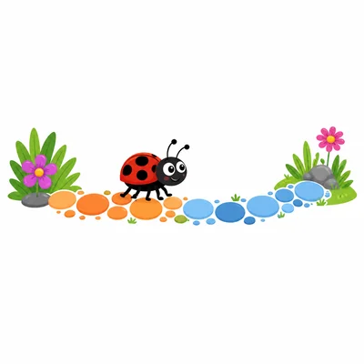 A bug crawling along a path made of two distance segments.