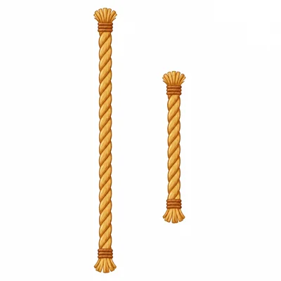 Two ropes of different lengths lined up for comparison.