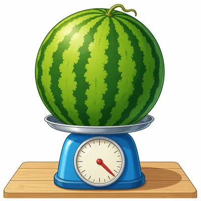 A large watermelon shown as a heavy object.