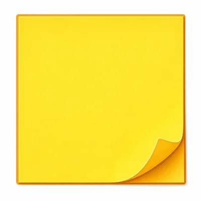 A blank square sticky note with its outside edge highlighted.